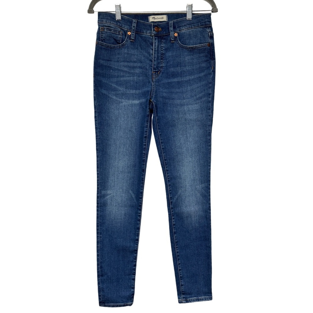 {Madewell} 9" Mid Rise Skinny Pleasant Wash Blue Stretch Denim Jeans